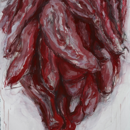 Red Series - I, 2014, mixed media on paper, 22” x 30”