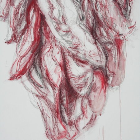 Red Series - IV, 2014, mixed media on paper, 22” x 30”
