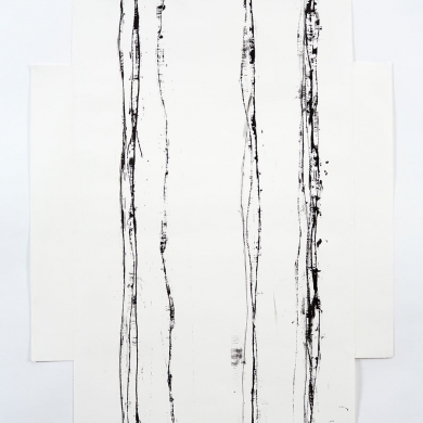 Line studies series III, wall drawings, #1, ink on paper, 54 in x 34 in