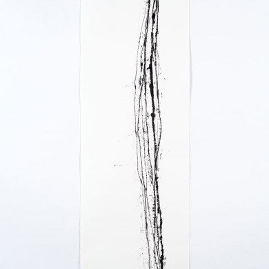 Line studies series III, wall drawings, #4, ink on paper, 66 in x 17 in