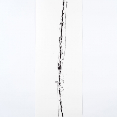 Line studies series III, wall drawings, #5, ink on paper, 66 in x 17 in