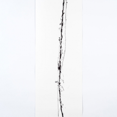 Line studies series III, wall drawings, #5, ink on paper, 66 in x 17 in